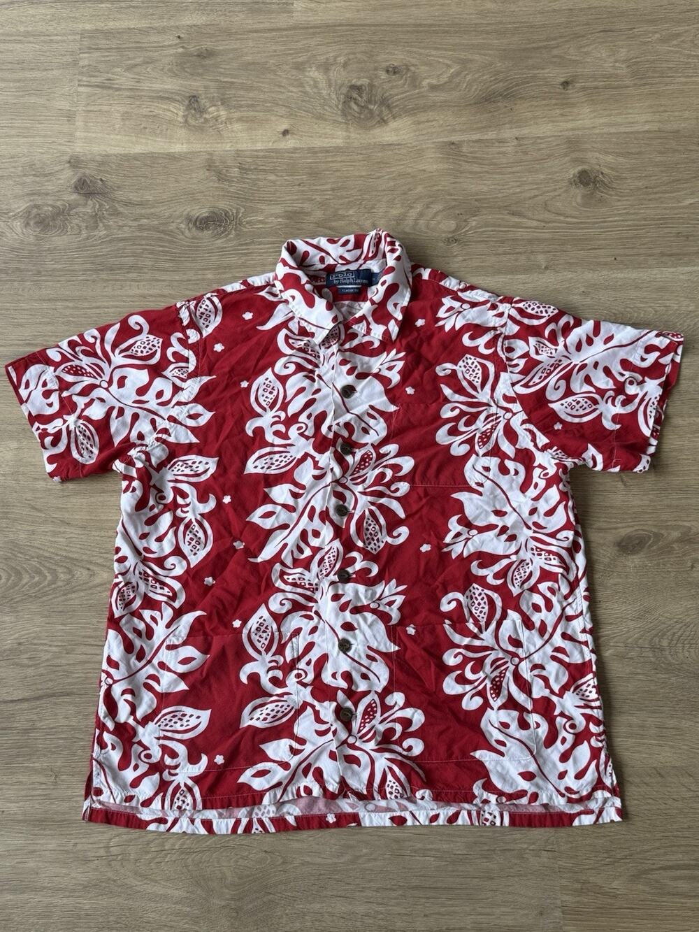 Polo Ralph Lauren Classic Fit Hoffman Print Camp Shirt Red Hawaiian Medium